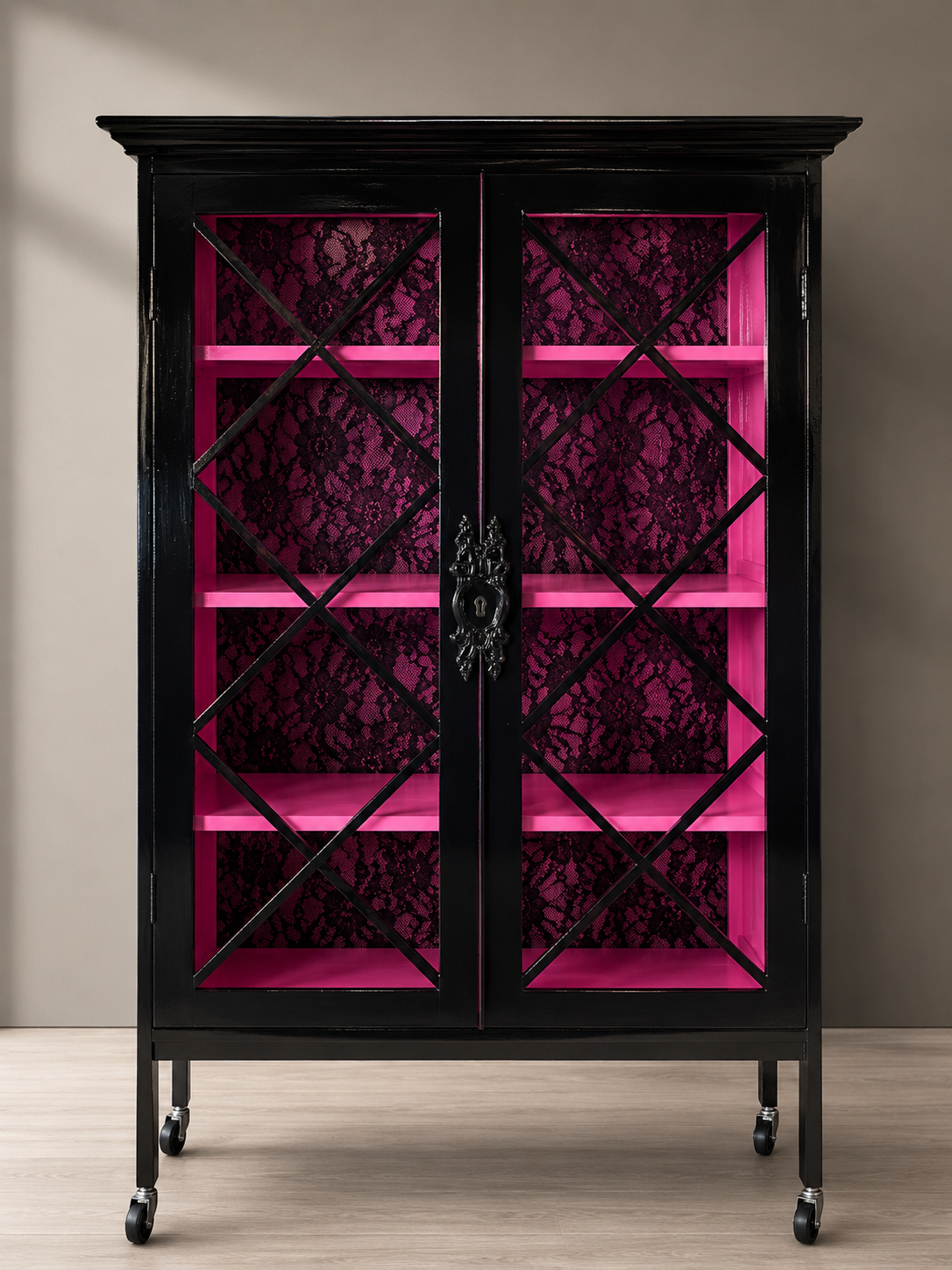 Laquered Madame Ebony Cabinet