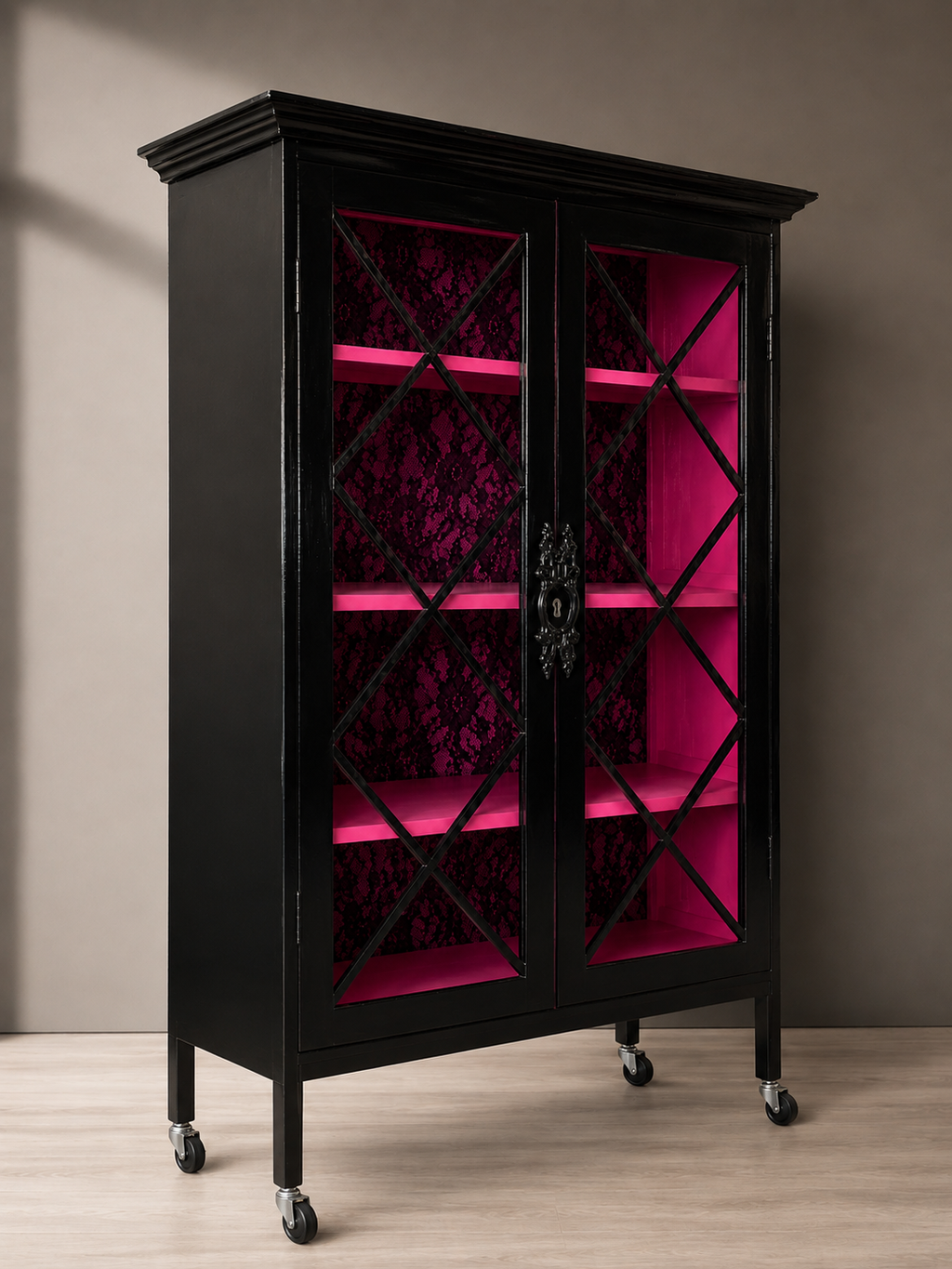 Laquered Madame Ebony Cabinet