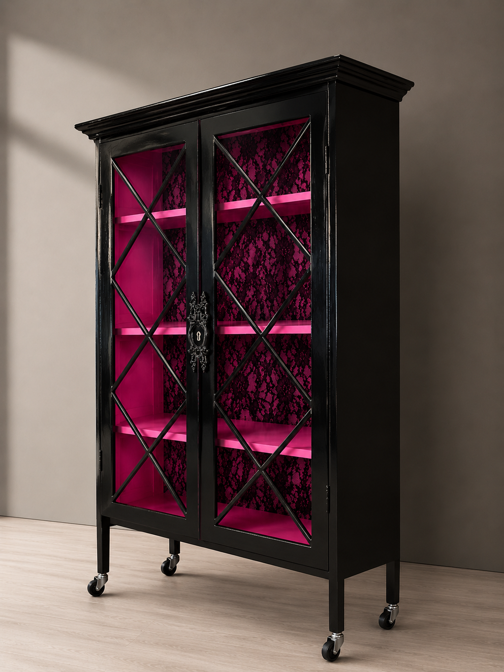 Laquered Madame Ebony Cabinet