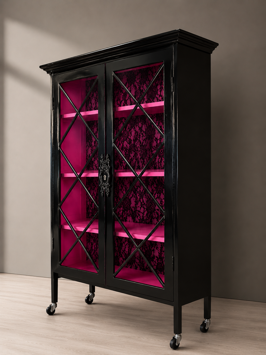 Laquered Madame Ebony Cabinet