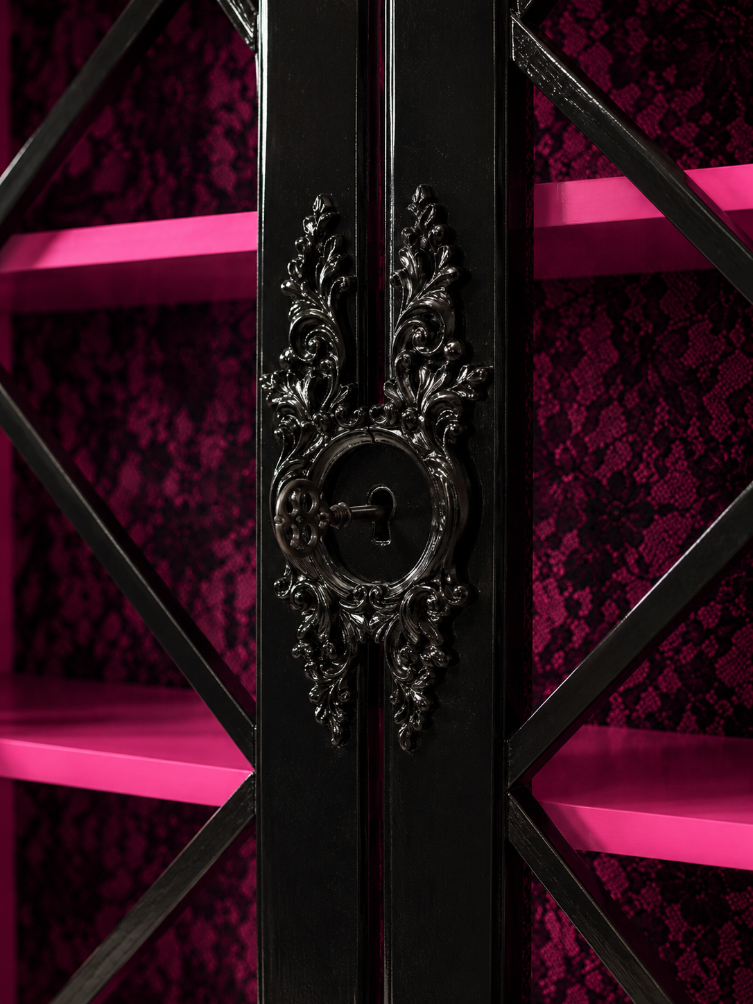 Laquered Madame Ebony Cabinet