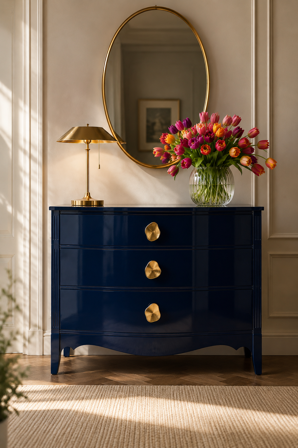 Cabinet Navy Laquered